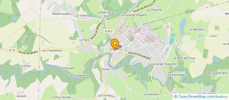 localisation de l'entreprise SCI LA MELONIERE à BOUSSAC