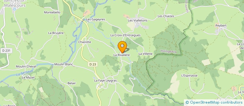 localisation de l'entreprise SCI LA RIVALLIERE à SAINT-ROMAIN-LACHALM