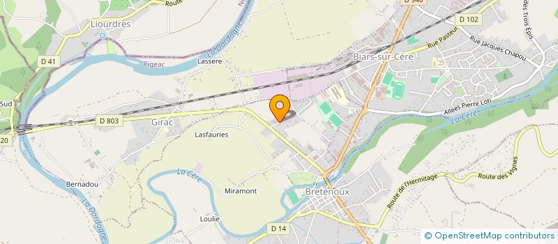 localisation de l'entreprise SCI LA SOURDOIRE  BRETENOUX