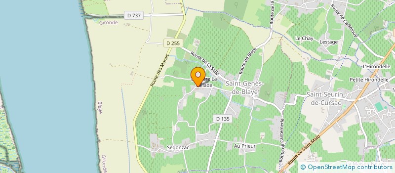 localisation de l'entreprise SCI LA VALADE  SAINT-GENES-DE-BLAYE