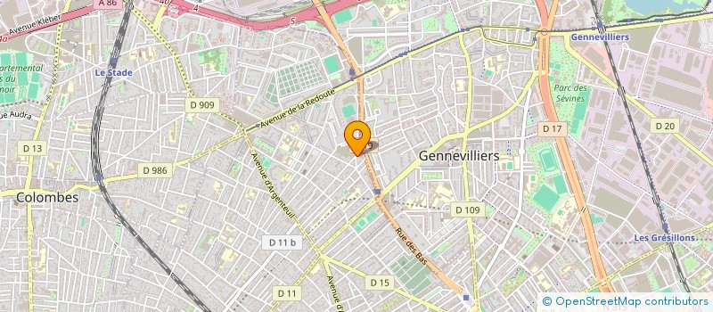 localisation de l'entreprise SCI LE 12-14 RUE BRIFFAULT à ASNIERES-SUR-SEINE