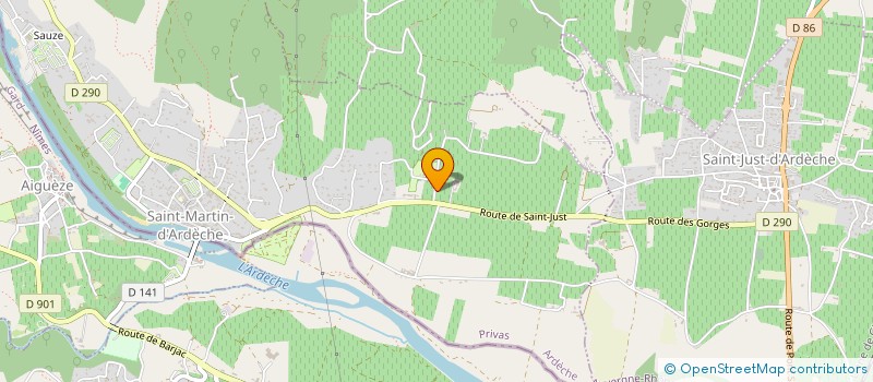 localisation de l'entreprise SCI LE BATIMENT  SAINT-JUST-D'ARDECHE