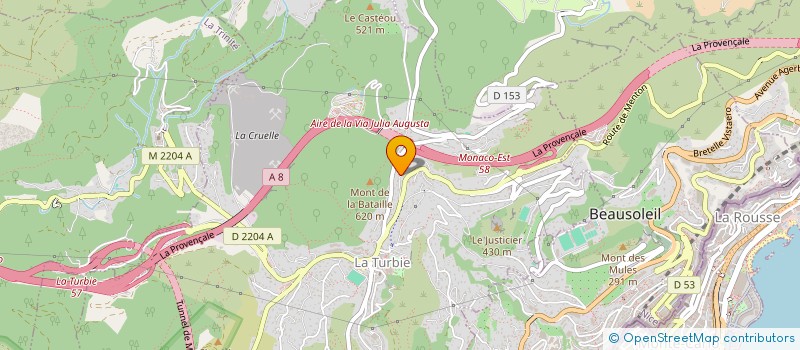 localisation de l'entreprise SCI LE BELLEVUE à LA TURBIE