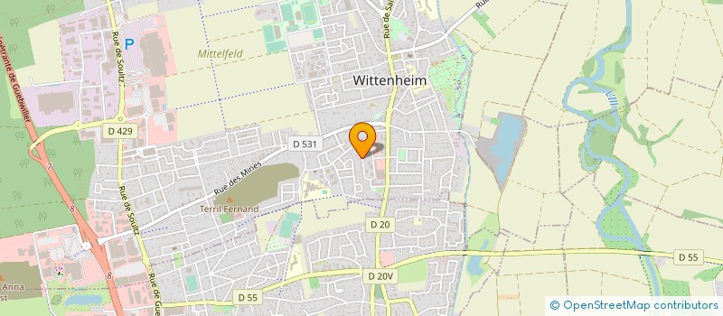 localisation de l'entreprise SCI LE BLEUET  WITTENHEIM