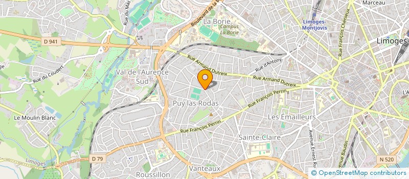 localisation de l'entreprise SCI LE BOIS DE CHATENET à LIMOGES