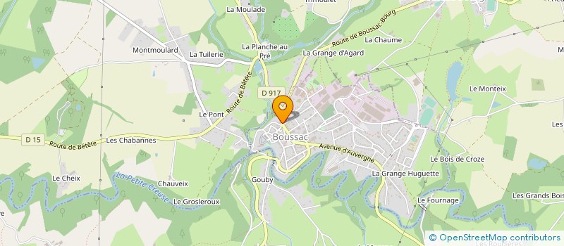 localisation de l'entreprise SCI LE BOUSSACAIN à BOUSSAC