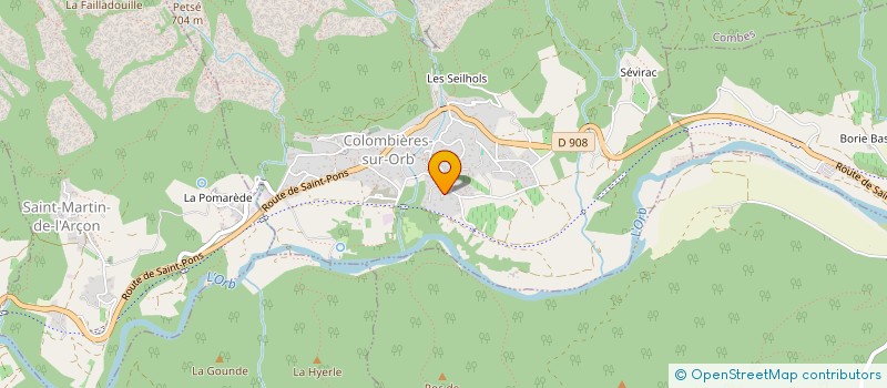 localisation de l'entreprise SCI LE DRAGON à COLOMBIERES SUR ORB