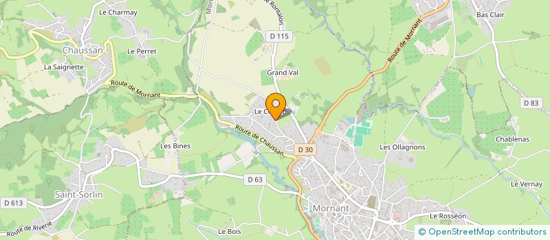 localisation de l'entreprise SCI LE GRAND CHAMP  MORNANT