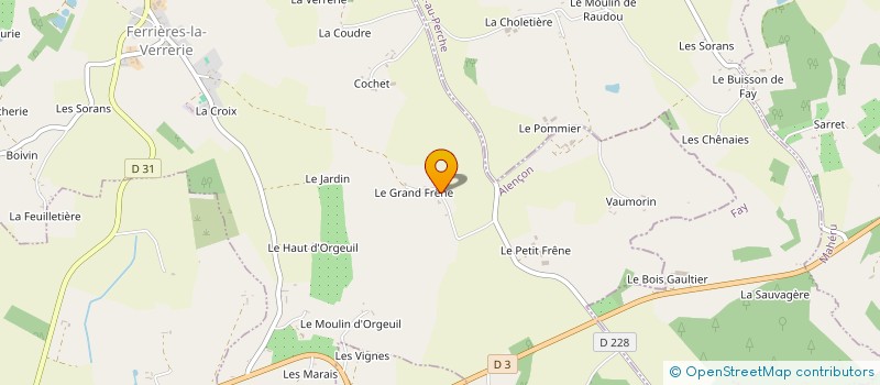 localisation de l'entreprise SCI LE GRAND FRENE à FERRIERES-LA-VERRERIE