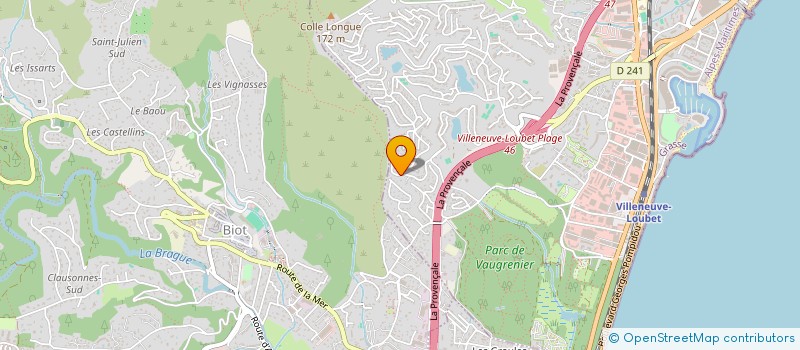 localisation de l'entreprise SCI LE GRENIER  VILLENEUVE-LOUBET