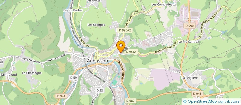 localisation de l'entreprise SCI LE MARCHEDIEU à AUBUSSON