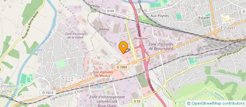 localisation de l'entreprise SCI LE MAZAUD 89  BRIVE-LA-GAILLARDE