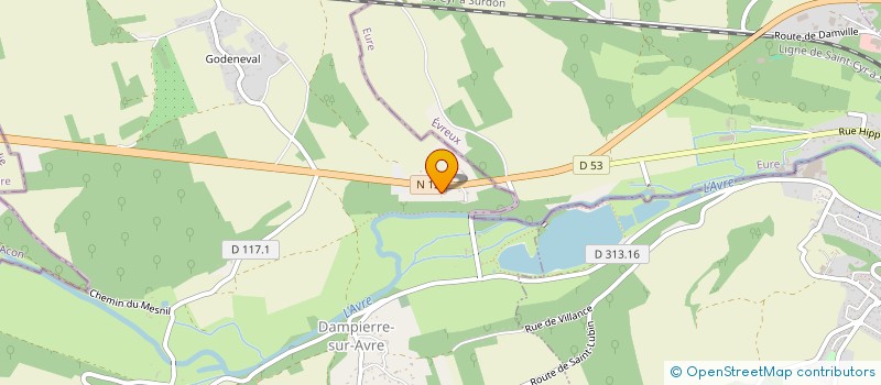 localisation de l'entreprise SCI LE MOULIN DU MENILLET à DAMPIERRE-SUR-AVRE