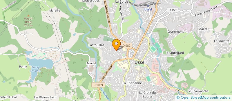localisation de l'entreprise SCI LE PONTY à USSEL