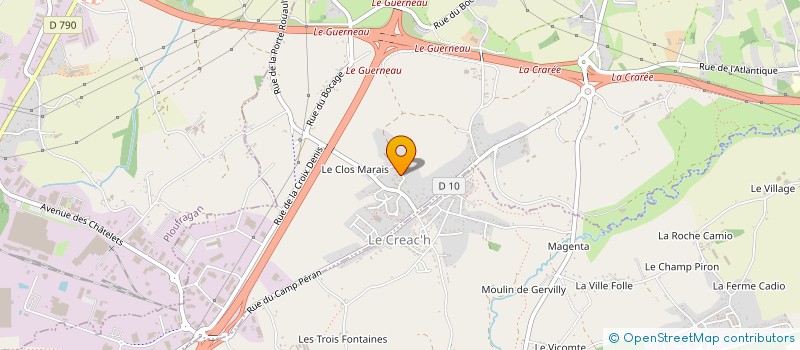 localisation de l'entreprise SCI LE PRE LANTRAIN  TREGUEUX