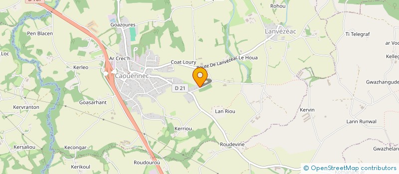 localisation de l'entreprise SCI LE ROLLAND FRERES  CAOUENNEC-LANVEZEAC