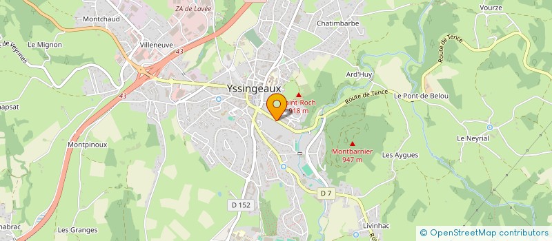 localisation de l'entreprise SCI LE RUISSEAU  YSSINGEAUX