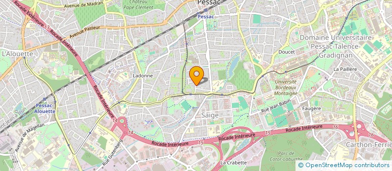 localisation de l'entreprise SCI LECOURBE  PESSAC