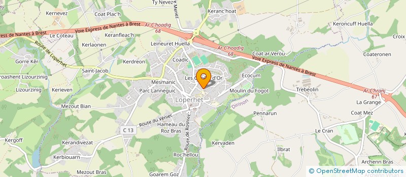 localisation de l'entreprise SCI LEDVEZEGEL  LOPERHET