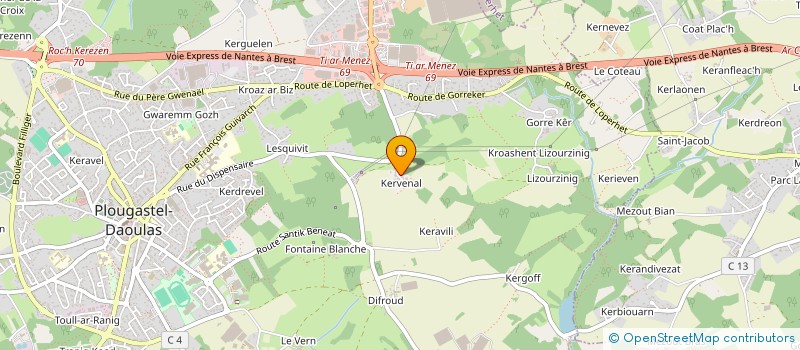 localisation de l'entreprise SCI LEJONCOUR ET CIE  PLOUGASTEL-DAOULAS