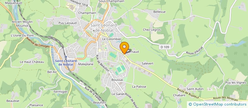 localisation de l'entreprise SCI LEOVET - SAINT LEONARD à SAINT-LEONARD-DE-NOBLAT