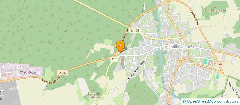 localisation de l'entreprise SCI LES 2 A à MILLY-LA-FORET