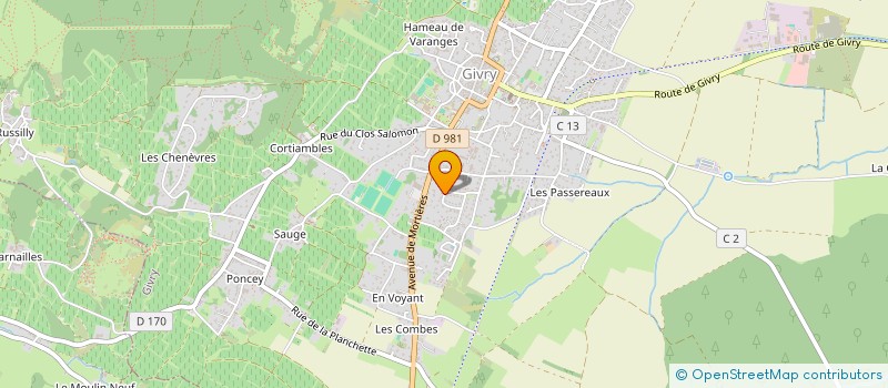 localisation de l'entreprise SCI LES 2 F  GIVRY