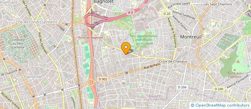 localisation de l'entreprise SCI LES 3 STAW à BAGNOLET