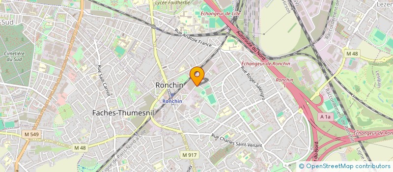 localisation de l'entreprise SCI LES 3A  RONCHIN