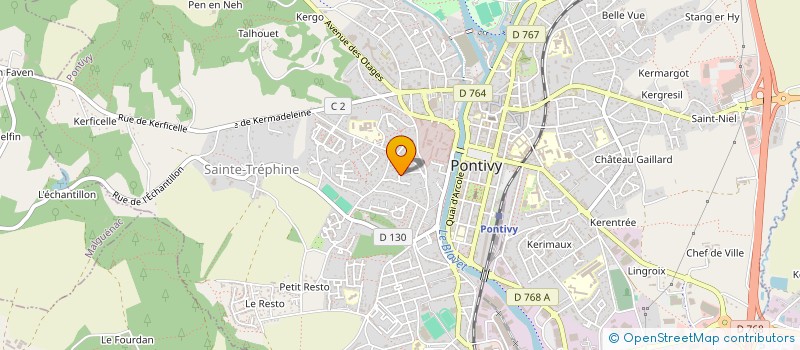 localisation de l'entreprise SCI LES 4 J  PONTIVY