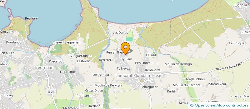 localisation de l'entreprise SCI LES 4 SOEURS  LAMPAUL-PLOUDALMEZEAU