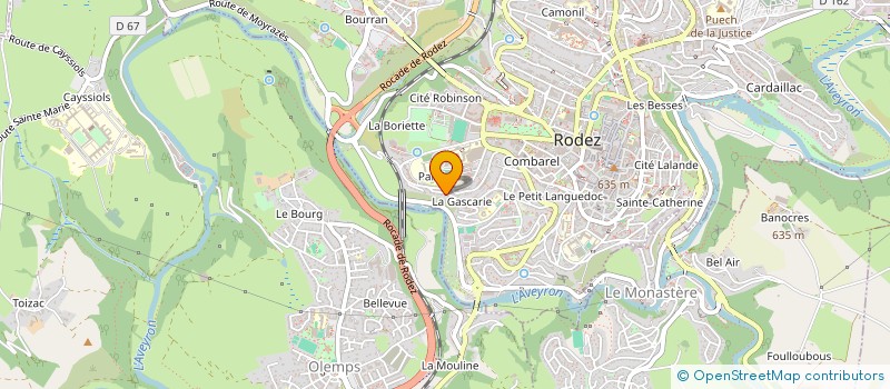 localisation de l'entreprise SCI LES ALBERES  RODEZ