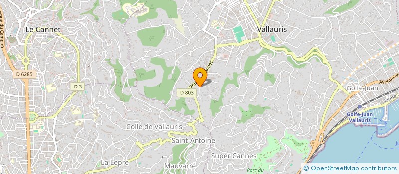 localisation de l'entreprise SCI LES ASPHODELES  VALLAURIS