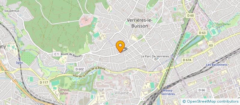 localisation de l'entreprise SCI LES ATELIERS à VERRIERES-LE-BUISSON