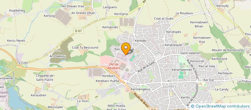 localisation de l'entreprise SCI LES ATELIERS DE L'AVEL  GUILERS