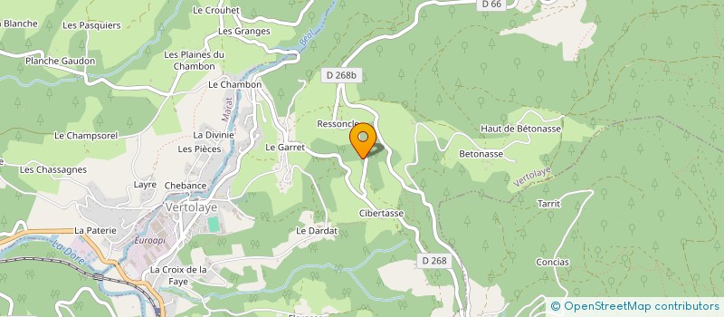 localisation de l'entreprise SCI LES BIEFS DU VERTOLAYE  MARAT