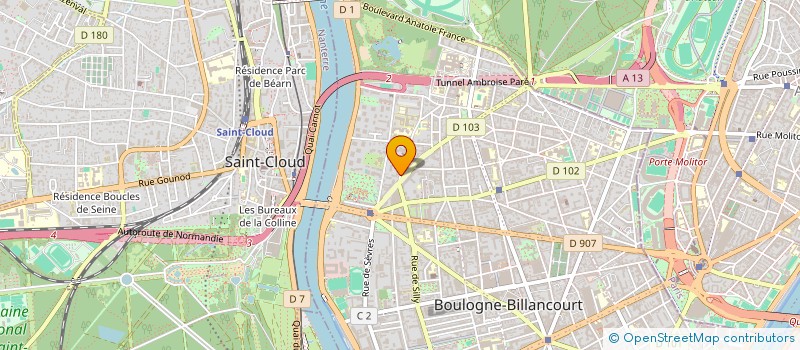 localisation de l'entreprise SCI LES BOUGAINVILLIERS 92 à BOULOGNE-BILLANCOURT