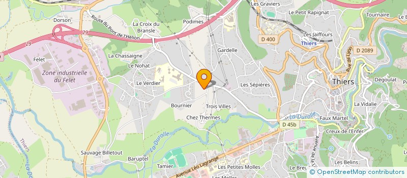 localisation de l'entreprise SCI  LES BRUYERES  THIERS