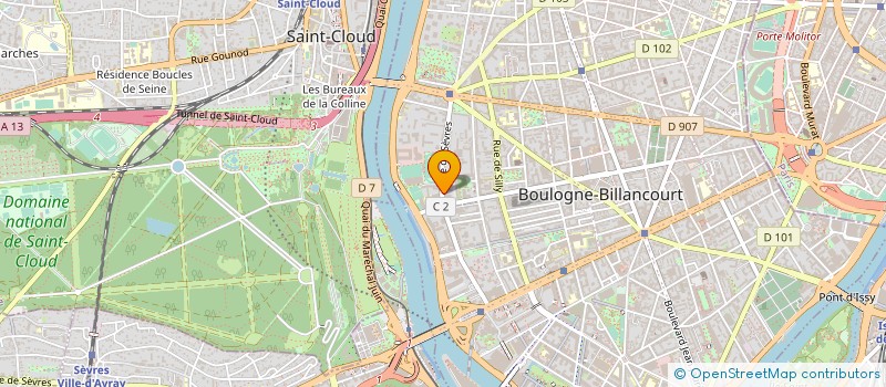 localisation de l'entreprise SCI LES BUREAUX SEVRES MIMOSAS à BOULOGNE-BILLANCOURT