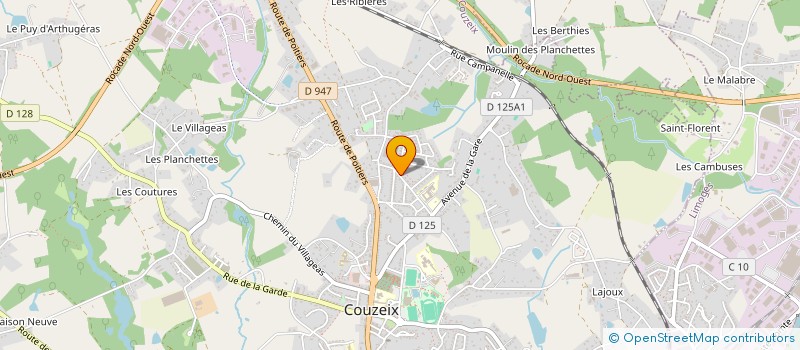 localisation de l'entreprise SCI LES CENTS FLOTS à COUZEIX