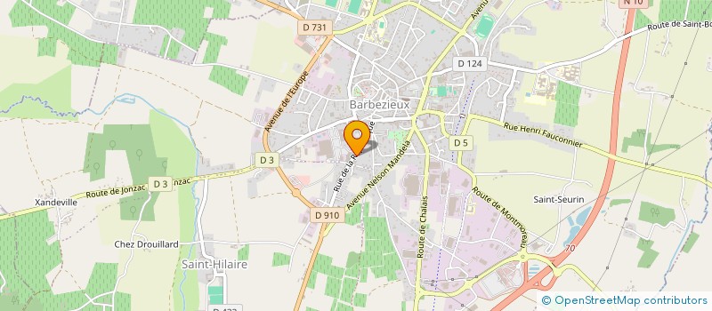 localisation de l'entreprise SCI LES CINQ A  BARBEZIEUX-SAINT-HILAIRE