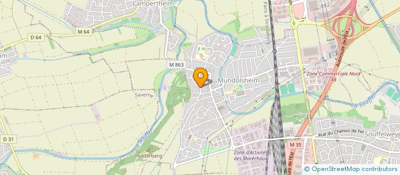 localisation de l'entreprise SCI LES COQS SCHREIBER  MUNDOLSHEIM