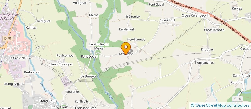 localisation de l'entreprise SCI LES COTEAUX DE KERANTIEC  MELGVEN