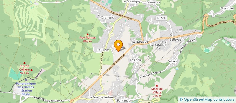 localisation de l'entreprise SCI LES CRISTALLINES  ORCINES