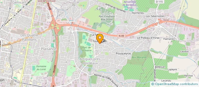 localisation de l'entreprise SCI LES DEUX AILES  ARTIGUES-PRES-BORDEAUX