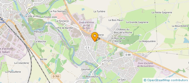 localisation de l'entreprise SCI LES DEUX H  GETIGNE