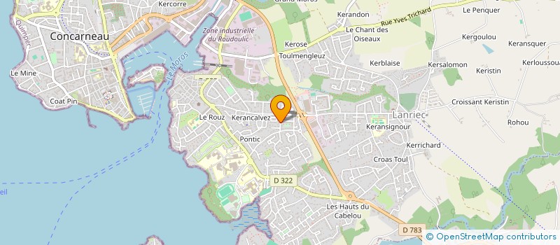 localisation de l'entreprise SCI LES DEUX J  CONCARNEAU