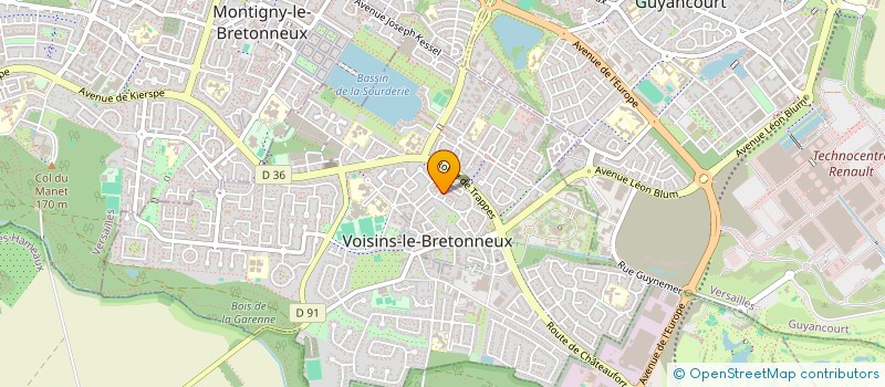 localisation de l'entreprise SCI LES DEUX TOURS  VOISINS-LE-BRETONNEUX