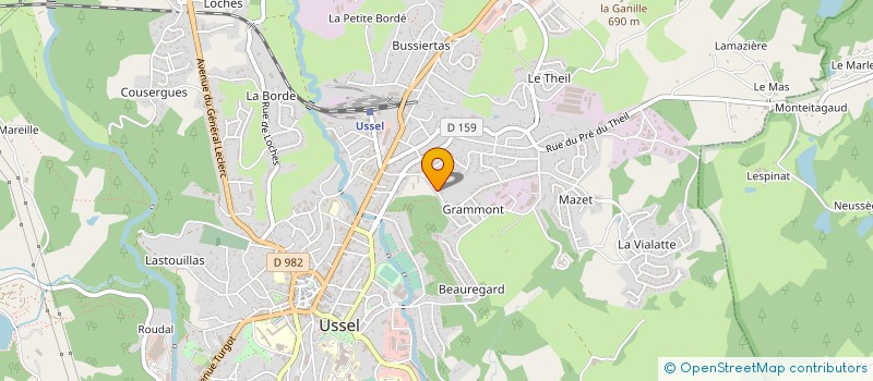 localisation de l'entreprise SCI LES FAGES à USSEL