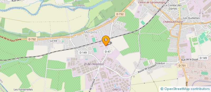 localisation de l'entreprise SCI LES FLAMBOYANTS  MERPINS